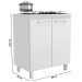 Armário de Cozinha para Cooktop 5 Bocas 2 Portas Branco - Jcarvalho