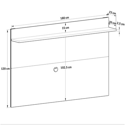 Painel para TV Até 50 Polegadas Benevello 1 Prateleira Grafite/Siena - Quiditá Móveis
