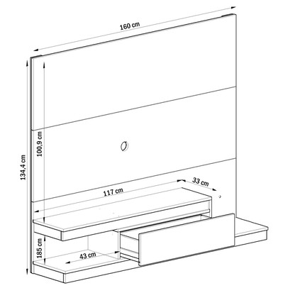 Painel para TV Até 58 Polegadas 1 Gaveta Grafite Kd1601 - Quiditá Móveis