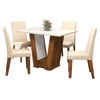 Mesa de Jantar 4 Lugares Floripa Seda/Blonde/Nude - Viero Móveis