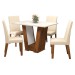 Mesa de Jantar 4 Lugares Floripa Seda/Blonde/Nude - Viero Móveis