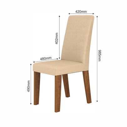 Mesa de Jantar 4 Lugares Floripa Seda/Blonde/Nude - Viero Móveis