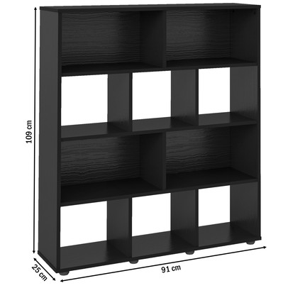 Estante para Livros Book 10 Nichos Preto - Artely