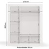 Guarda-Roupa Casal 3 Portas de Correr Branco H563 - Kappesberg