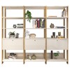 Conjunto Estantes para Livros Match 3 Portas Basculantes 9 Prateleiras Off White/Carvalho - Pnr Móveis