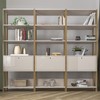 Conjunto Estantes para Livros Match 3 Portas Basculantes 9 Prateleiras Off White/Carvalho - Pnr Móveis