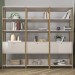 Conjunto Estantes para Livros Match 3 Portas Basculantes 9 Prateleiras Off White/Carvalho - Pnr Móveis