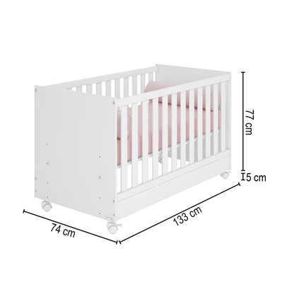 Berço Mini Cama Doce Sonho Branco  - Qmovi