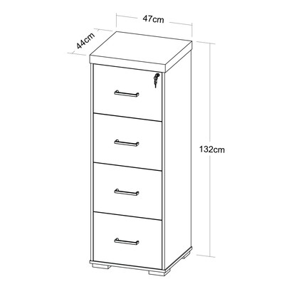 Gaveteiro 4 Gavetas Charuto/Preto 006105 - Artany