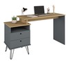 Mesa Escrivaninha Plus 2 Gavetas Olmo/Grafito 006100 - Artany