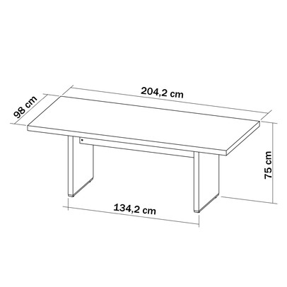 Mesa de Reunião Charuto/Preto 006104 - Artany