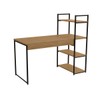 Mesa Escrivaninha 2 Prateleiras Freijó/Preto Fosco Li010 - Kappesberg