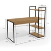 Mesa Escrivaninha 2 Prateleiras Freijó/Preto Fosco Li010 - Kappesberg