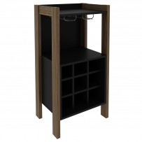Bar Adega 9 Nichos Nogal/Preto Az1032 - Tecno Mobili