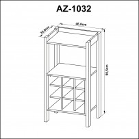 Bar Adega 9 Nichos Nogal/Preto Az1032 - Tecno Mobili