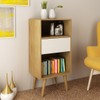Estante para Livros Baixa 1 Gaveta Natural/Off White E1715 - Tecno Mobili