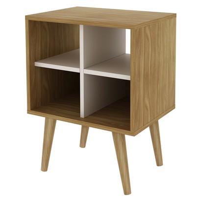 Mesa de Canto 4 Nichos Natural/Off White E1720 - Tecno Mobili