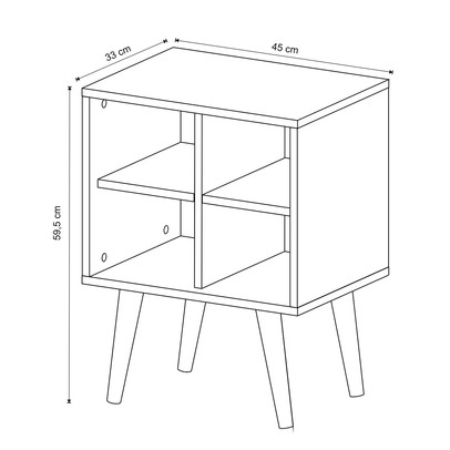 Mesa de Canto 4 Nichos Natural/Off White E1720 - Tecno Mobili
