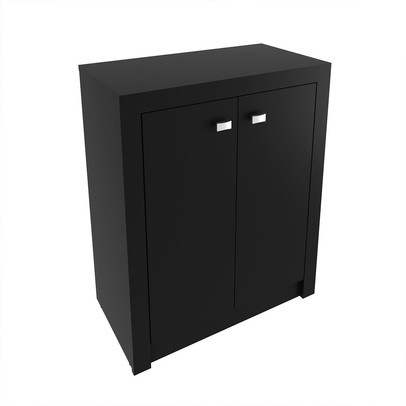 Armário para Escritório Baixo 2 Portas Preto Me4103 - Tecno Mobili