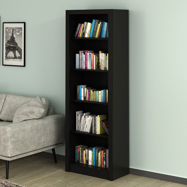 Estante para Livros 4 Prateleiras Preto Me4104 - Tecno Mobili