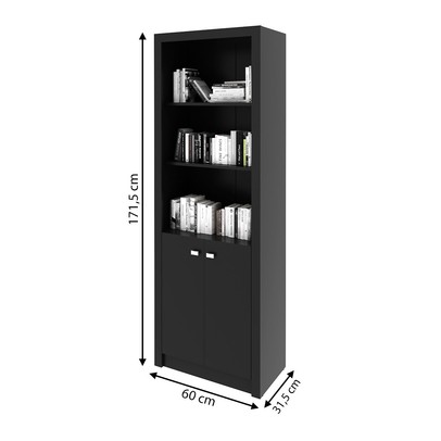 Armário para Escritório 2 Portas Preto Me4110 - Tecno Mobili