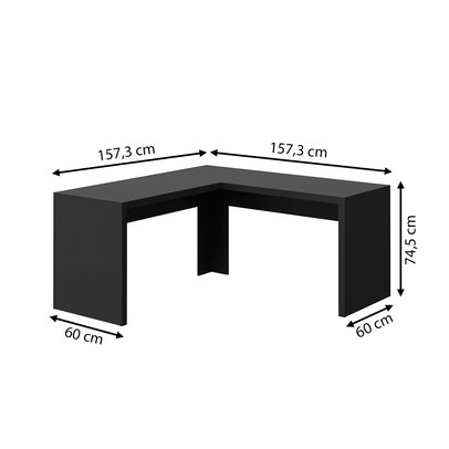 Mesa para Escritório Angular Preto Me4116 - Tecno Mobili