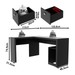 Mesa para Escritório 2 Gavetas Preto Me4129 - Tecno Mobili