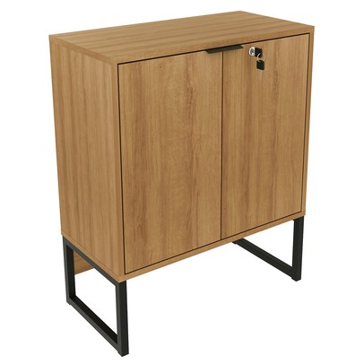 Armário para Escritório 2 Portas Amendoa/Preto Me4154 - Tecno Mobili