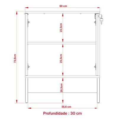 Armário para Escritório 2 Portas Amendoa/Preto Me4154 - Tecno Mobili