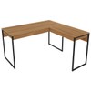 Mesa Escrivaninha 1 Gaveta Angular Amendoa/Preto Me4157 - Tecno Mobili