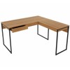 Mesa Escrivaninha 1 Gaveta Angular Amendoa/Preto Me4157 - Tecno Mobili