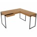 Mesa Escrivaninha 1 Gaveta Angular Amendoa/Preto Me4157 - Tecno Mobili