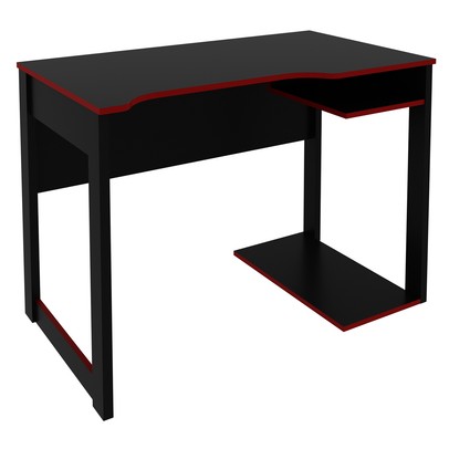 Mesa Gamer 1 Prateleira Preto/Vermelho Me4161 - Tecno Mobili