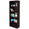 Estante para Livros 4 Prateleiras Preto/Vermelho Me4141 - Tecno Mobili