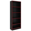 Estante para Livros 4 Prateleiras Preto/Vermelho Me4141 - Tecno Mobili