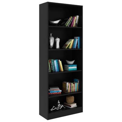 Estante para Livros 4 Prateleiras Preto Me4141 - Tecno Mobili