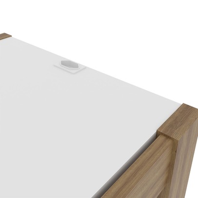 Mesa de Cabeceira 1 Gaveta com Tomada Amendoa/Branco Az1016 - Tecno Mobili