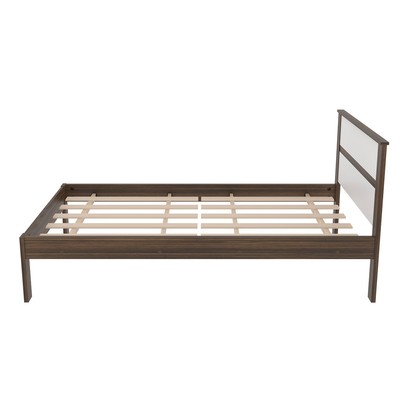 Cama de Solteiro Nogal/Branco Cm8004 - Tecno Mobili