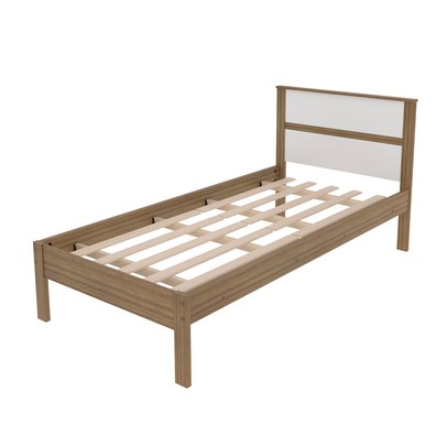 Cama de Solteiro Amendoa/Branco Cm8004 - Tecno Mobili