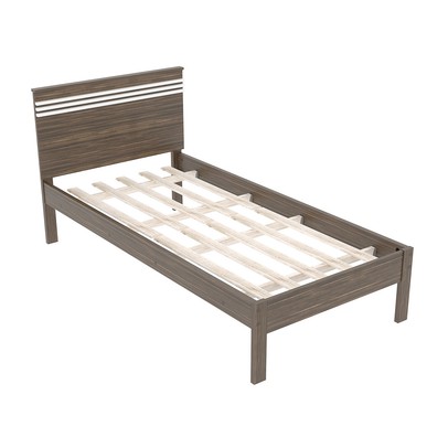 Cama de Solteiro Nogal/Branco Cm8010 - Tecno Mobili