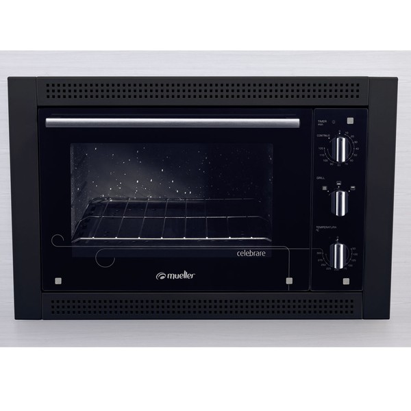 Forno Elétrico Embutir Celebrare 44l Vidro Preto 127v - Mueller