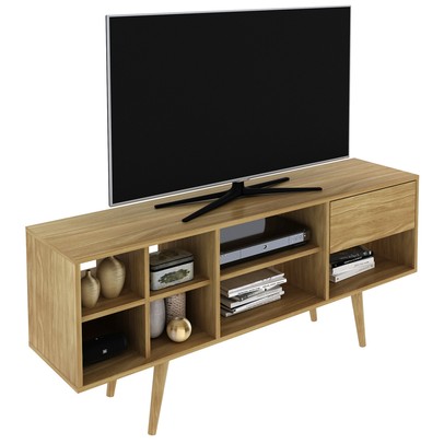 Rack para TV Até 65 Polegadas 1 Gaveta Natural R1462 - Tecno Mobili