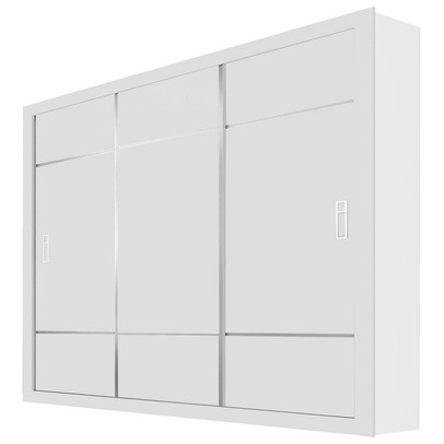 Guarda-Roupa Casal Lotse 3 Portas de Correr 4 Gavetas Nevada - Carioca Móveis