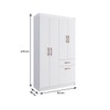 Guarda-Roupa Solteiro Marbella 4 Portas 2 Gavetas Flex Branco/Azul/Rosa - Doripel