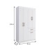 Guarda-Roupa Solteiro Marbella 4 Portas 2 Gavetas Flex Branco/Azul/Rosa - Doripel