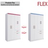 Guarda-Roupa Solteiro Marbella 4 Portas 2 Gavetas Flex Branco/Azul/Rosa - Doripel