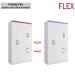 Guarda-Roupa Solteiro Marbella 4 Portas 2 Gavetas Flex Branco/Azul/Rosa - Doripel