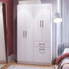 Guarda-Roupa Solteiro Marbella 4 Portas 2 Gavetas Flex Branco/Azul/Rosa - Doripel
