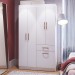 Guarda-Roupa Solteiro Marbella 4 Portas 2 Gavetas Flex Branco/Azul/Rosa - Doripel