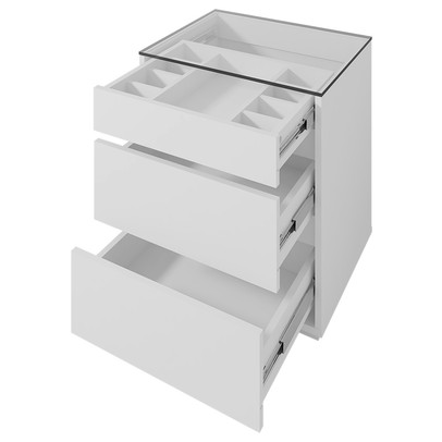 Mesa de Cabeceira Belize 3 Gavetas Branco - Casa D